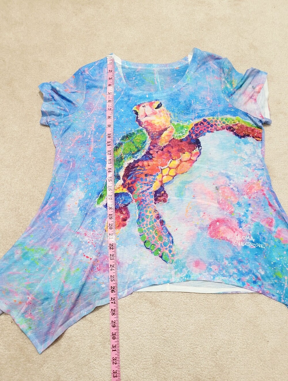 Leoma Lovegrove Sea Turtle Tunic Top Beach Cover Up Size XL Coastal Resort Art - Picture 9 of 10